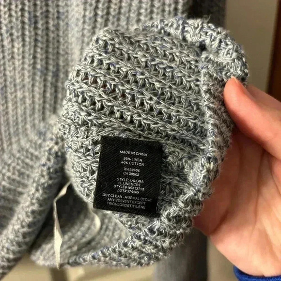 Theory Lalora linen blend sweater in light echo mix - Picture 7 of 7